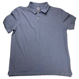 Men's Polo Shirt St. John’s Bay Legacy Pique Short Sleeve Heather Blue Size XL